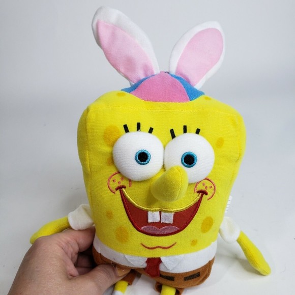 Viacom Vtg SpongeBob Square Pants Plush Easter Bunny Rabbit Ears 13" Nickelodeon - Picture 3 of 7